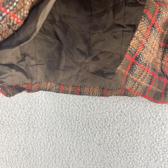 Vtg Carlisle Womens Blazer Jacket Wool Blend Tweet Plaid Sz 12 Zip Boho Office - Picture 7 of 10